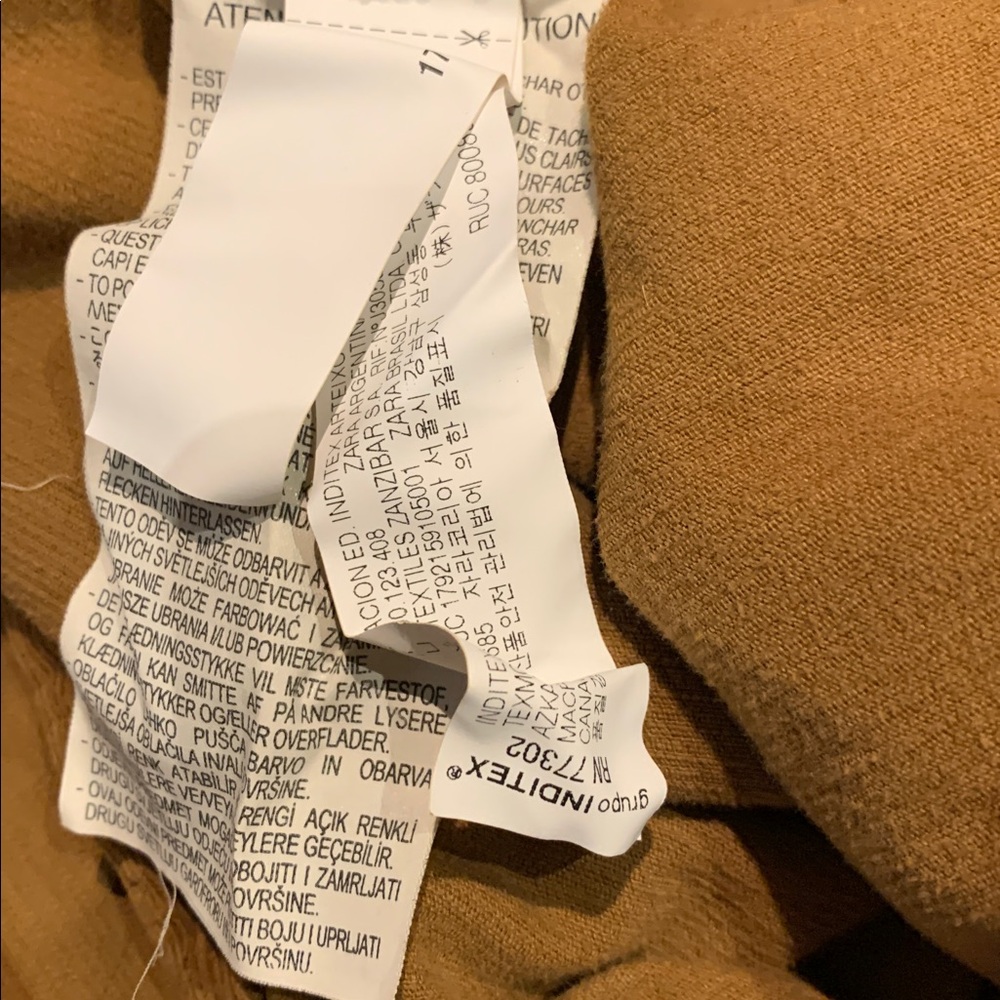 Zara Brown Corduroy Shirt Dress M - Picture 4 of 4